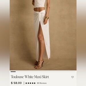 12th Tribe White Maxi Skirt with Slit